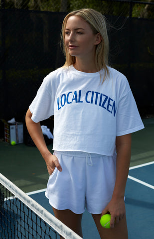 College T in Electric Blue