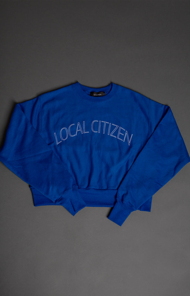 Cropped Athlete Crew in Electric Blue